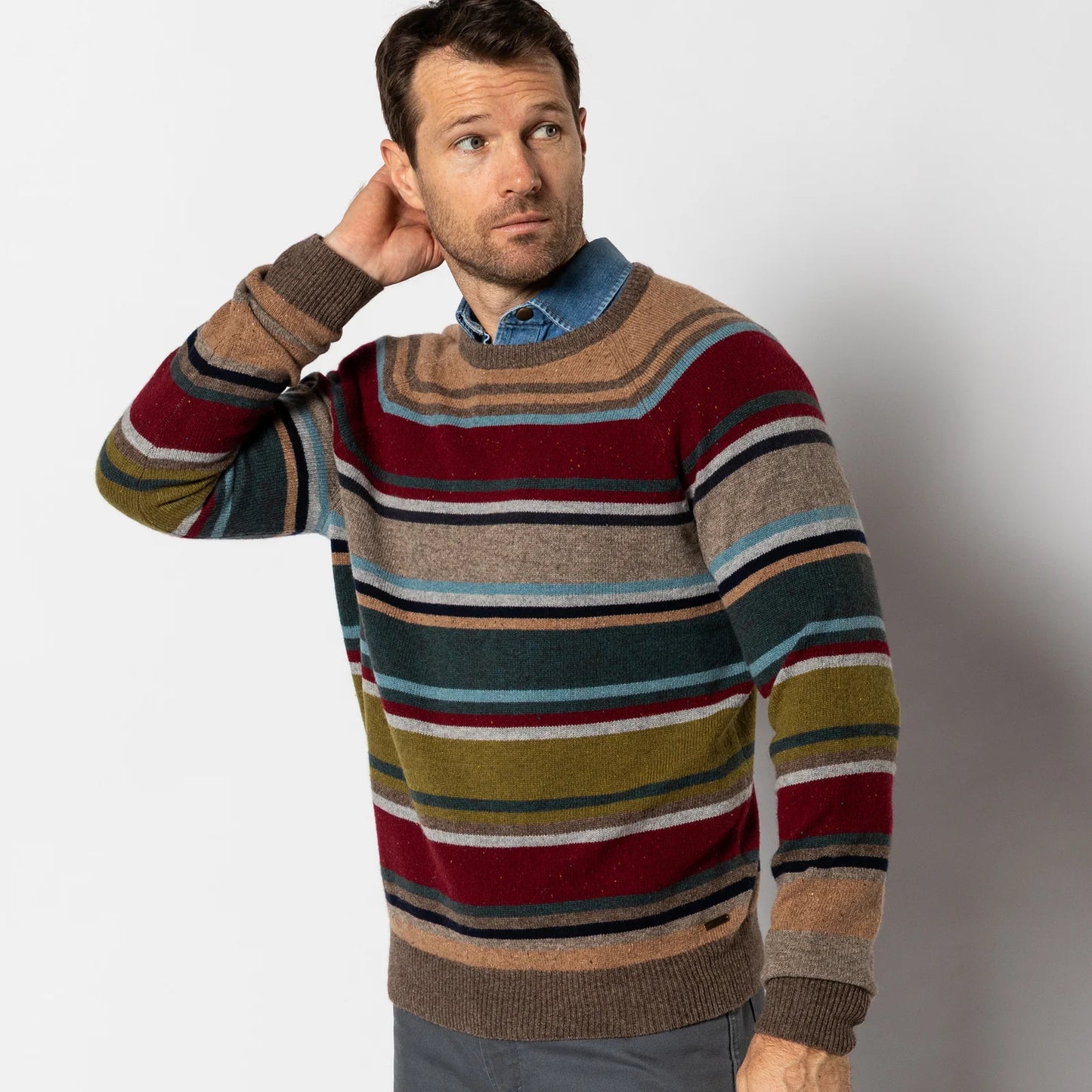 BECKETT STRIPE CREWNECK SWEATER