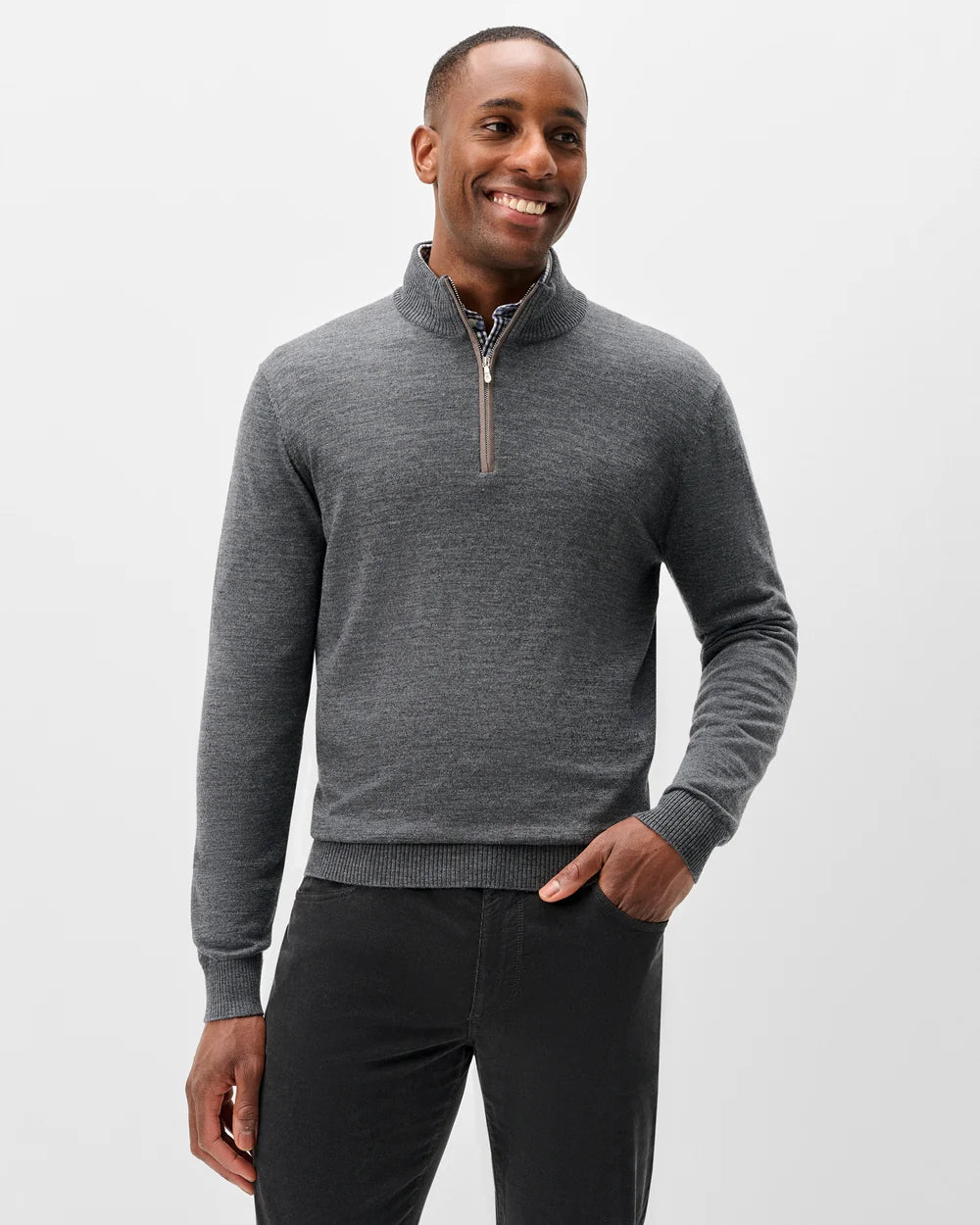 RAYNOR MERINO QTR ZIP SWEATER