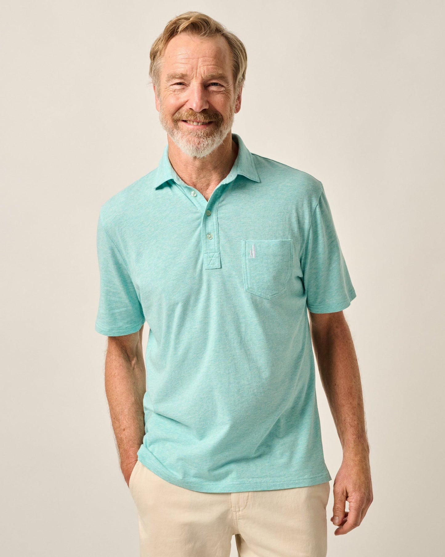 HEATHERED 2 FOUR BUTTON POLO