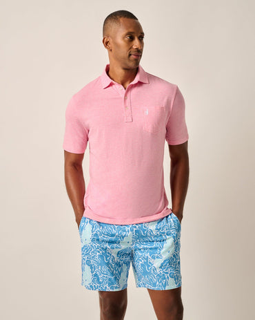 HEATHERED 2 FOUR BUTTON POLO