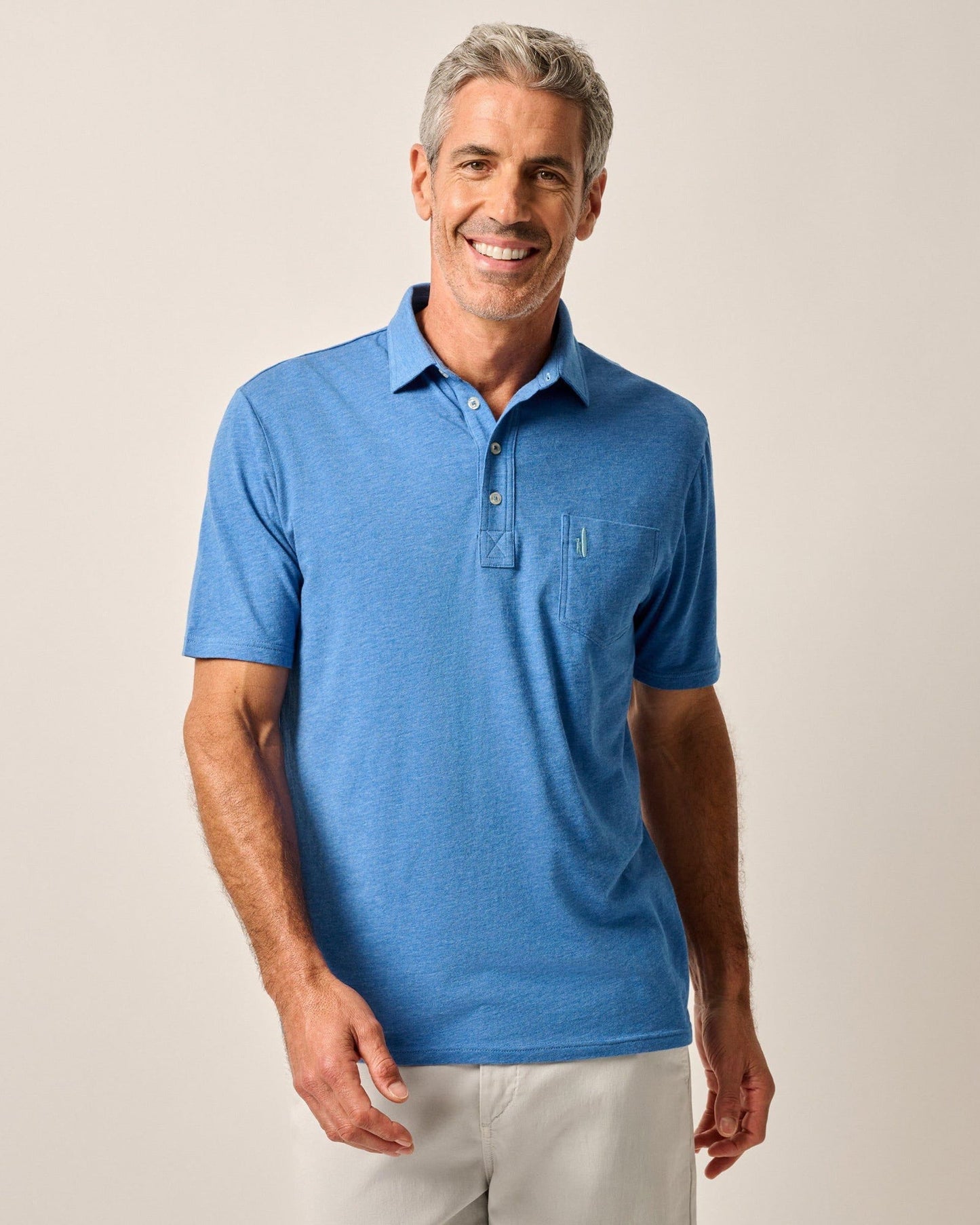 HEATHERED 2 FOUR BUTTON POLO