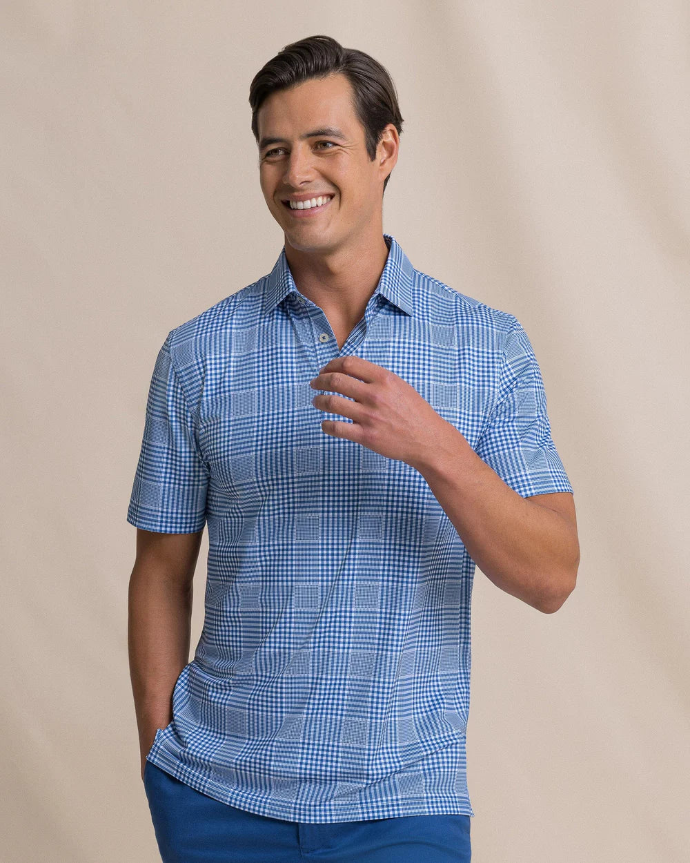 DRIVER CORAL KEY PLAID POLO