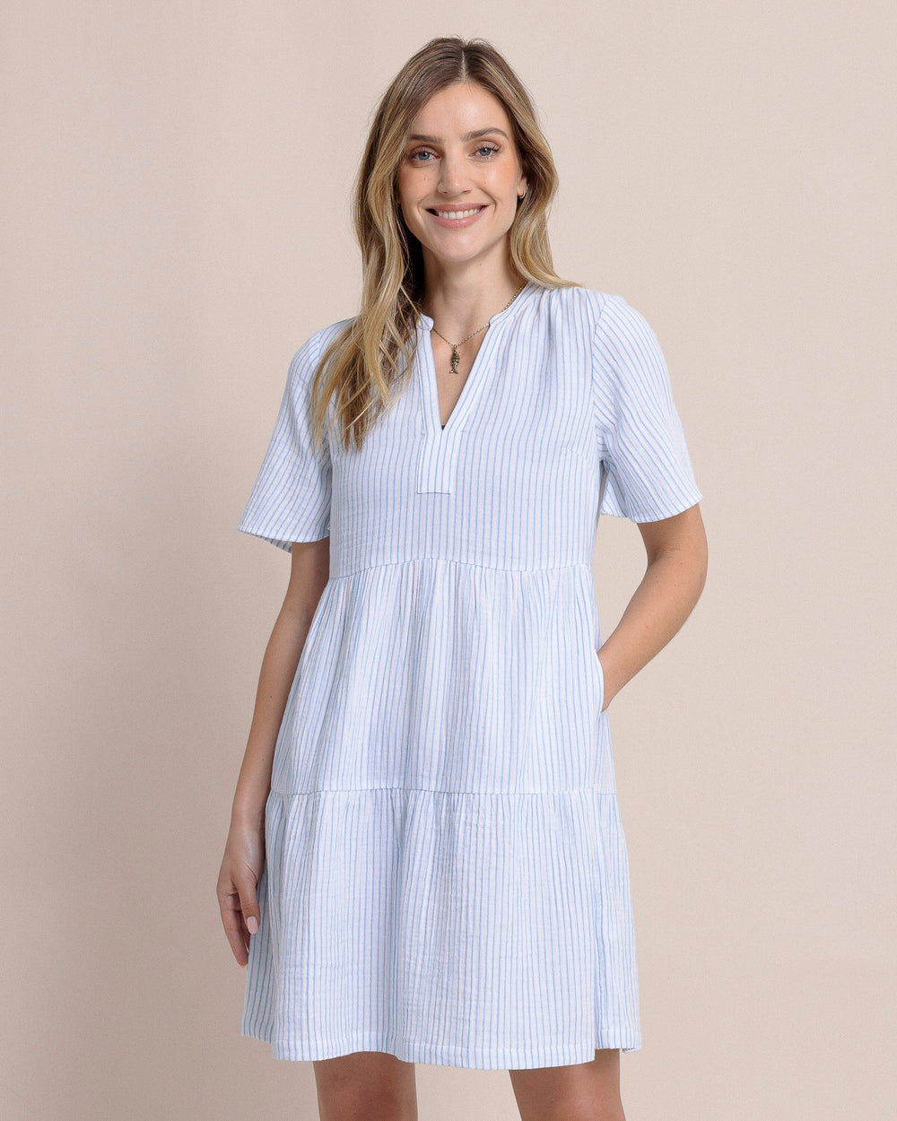 HARPER SHORT SLEEVE STRIPE DRESS