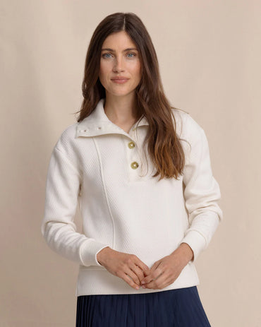 TONYA BUTTON MOCK PULLOVER