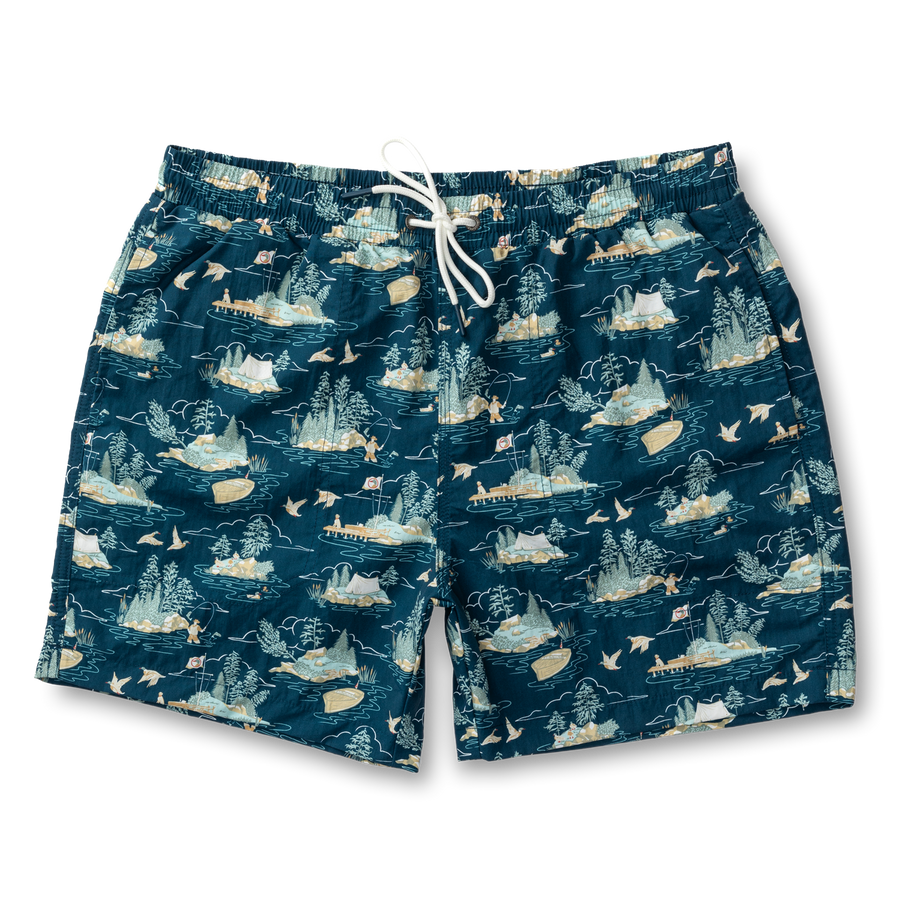 PRINT SAILPORT SWIM SHORT 6 INCH