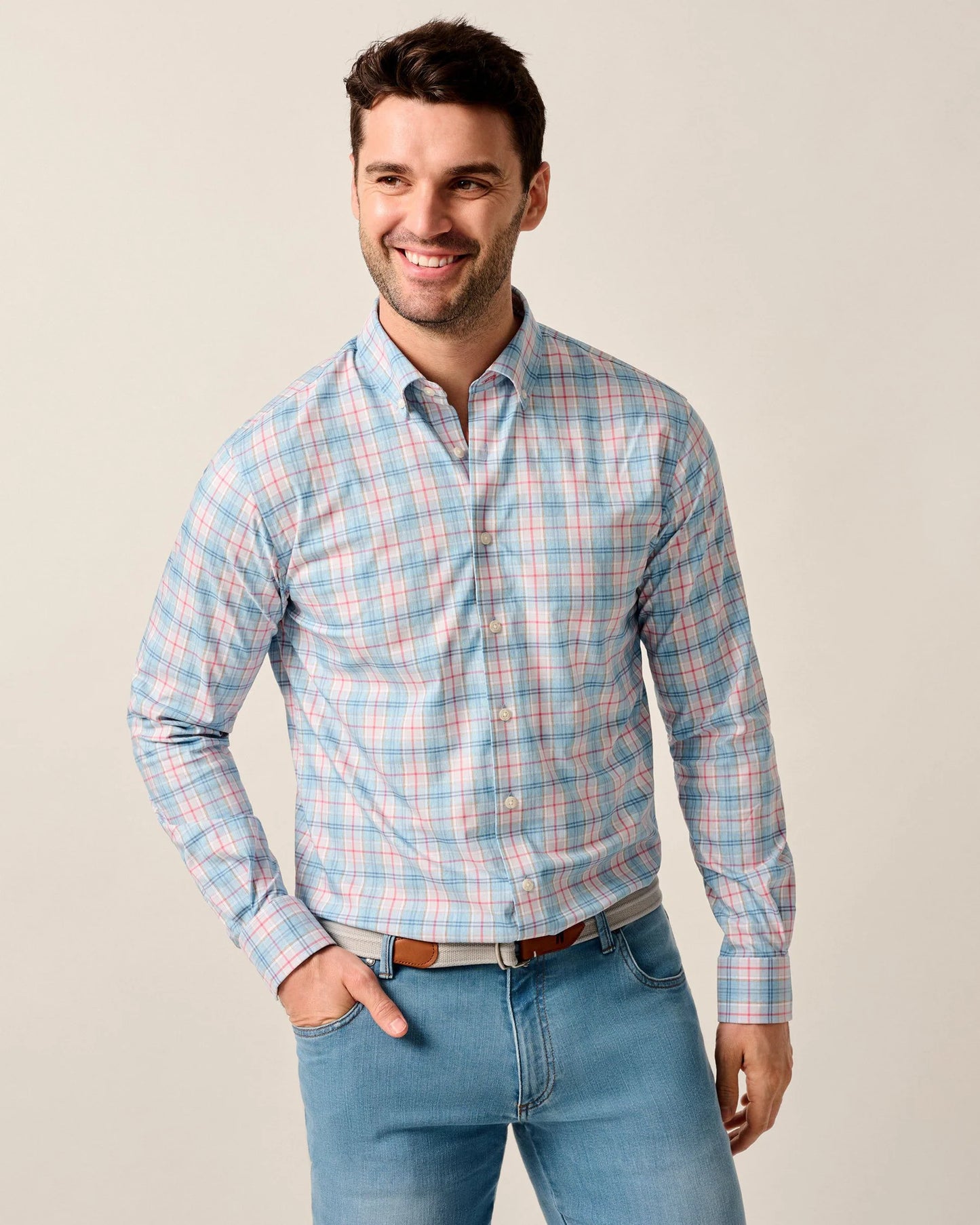 PERF BUTTON DOWN SHIRT LANES