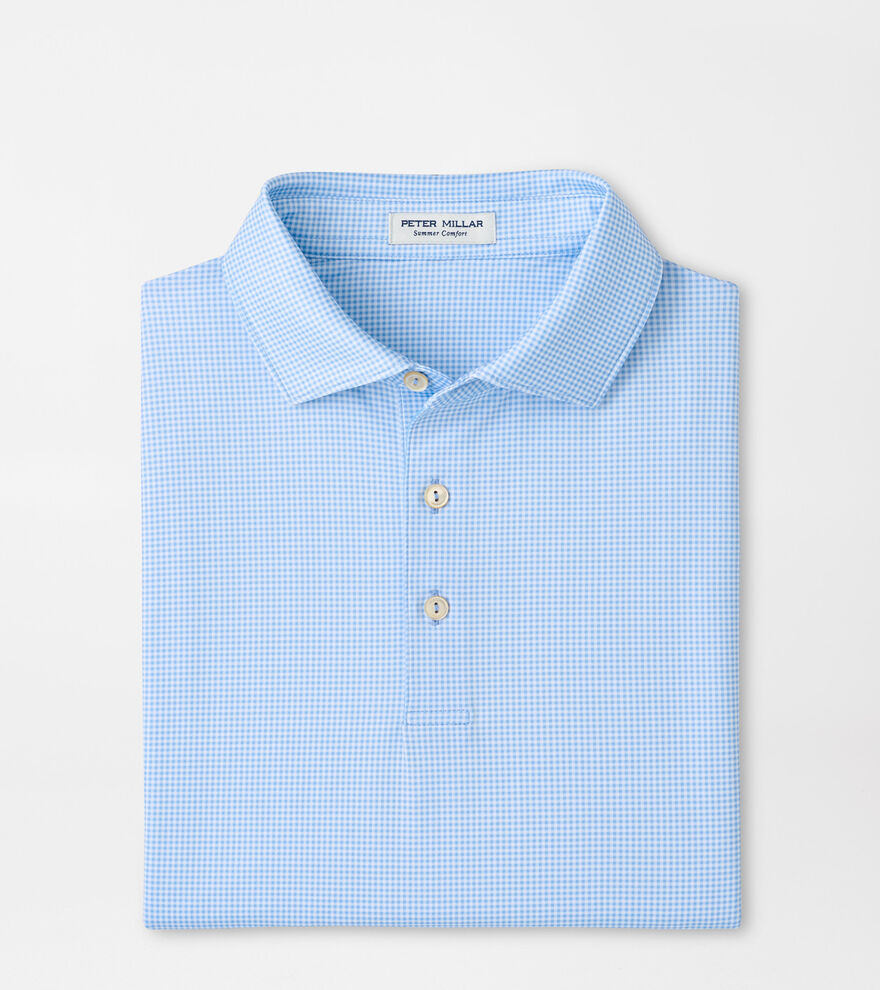 GINGHAM PERF JERSEY POLO