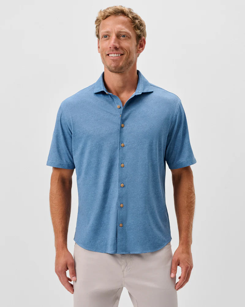 BRECK MESH BUTTON UP SS