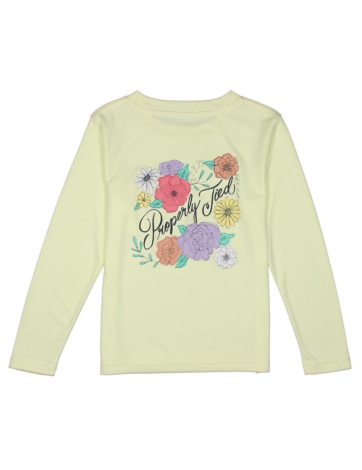 GIRLS PT FLORAL PERF LS T